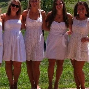 GAP sweetheart neckline strapless white dress